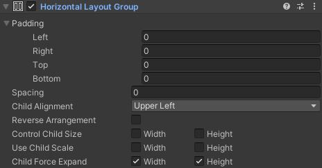 HorizontalLayoutGroup