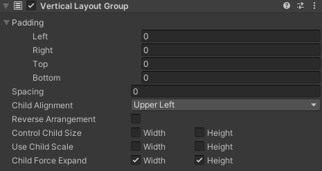 VerticalLayoutGroup